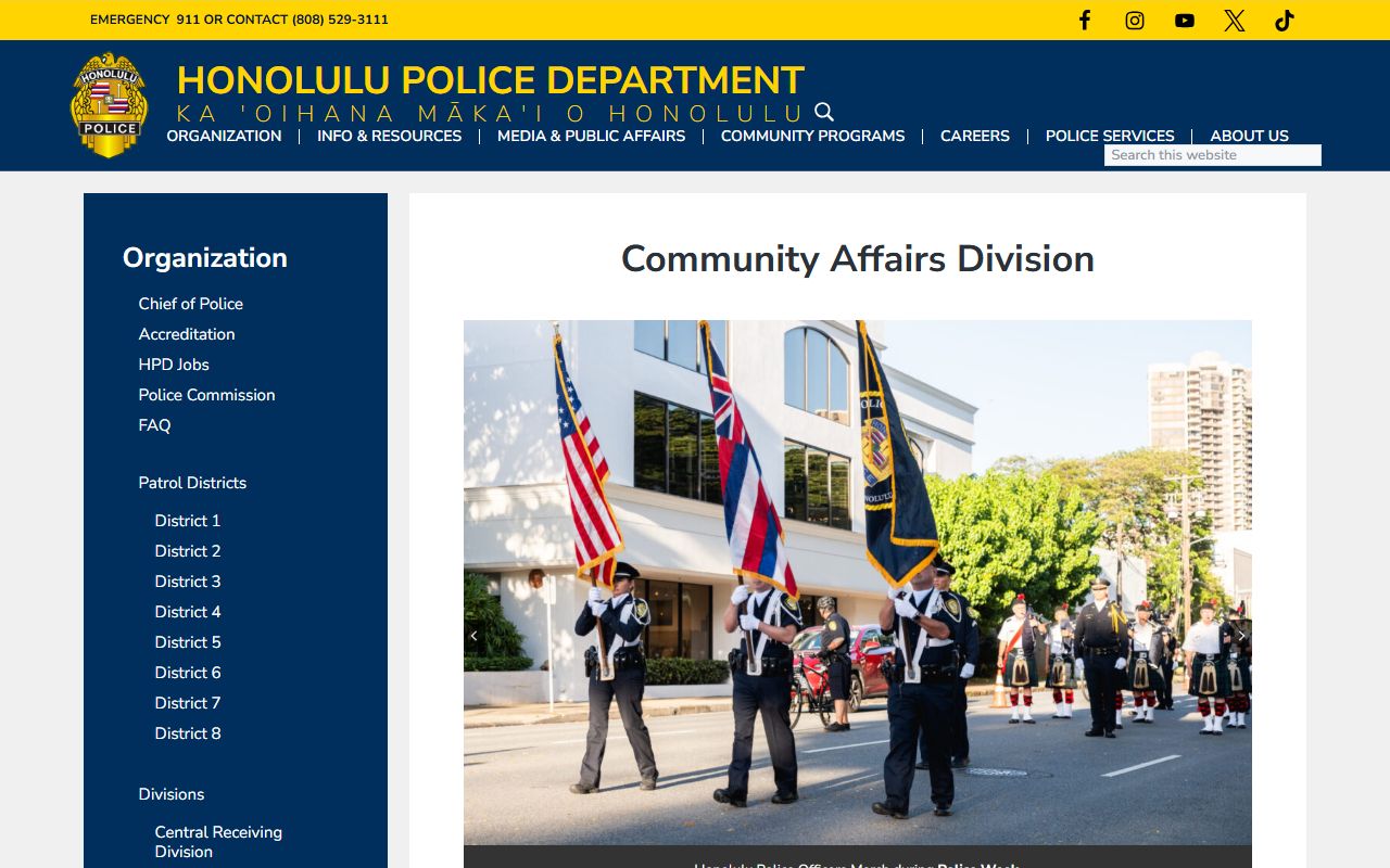 Kapolei Honolulu Police District 8 community affairs traffic ticket records