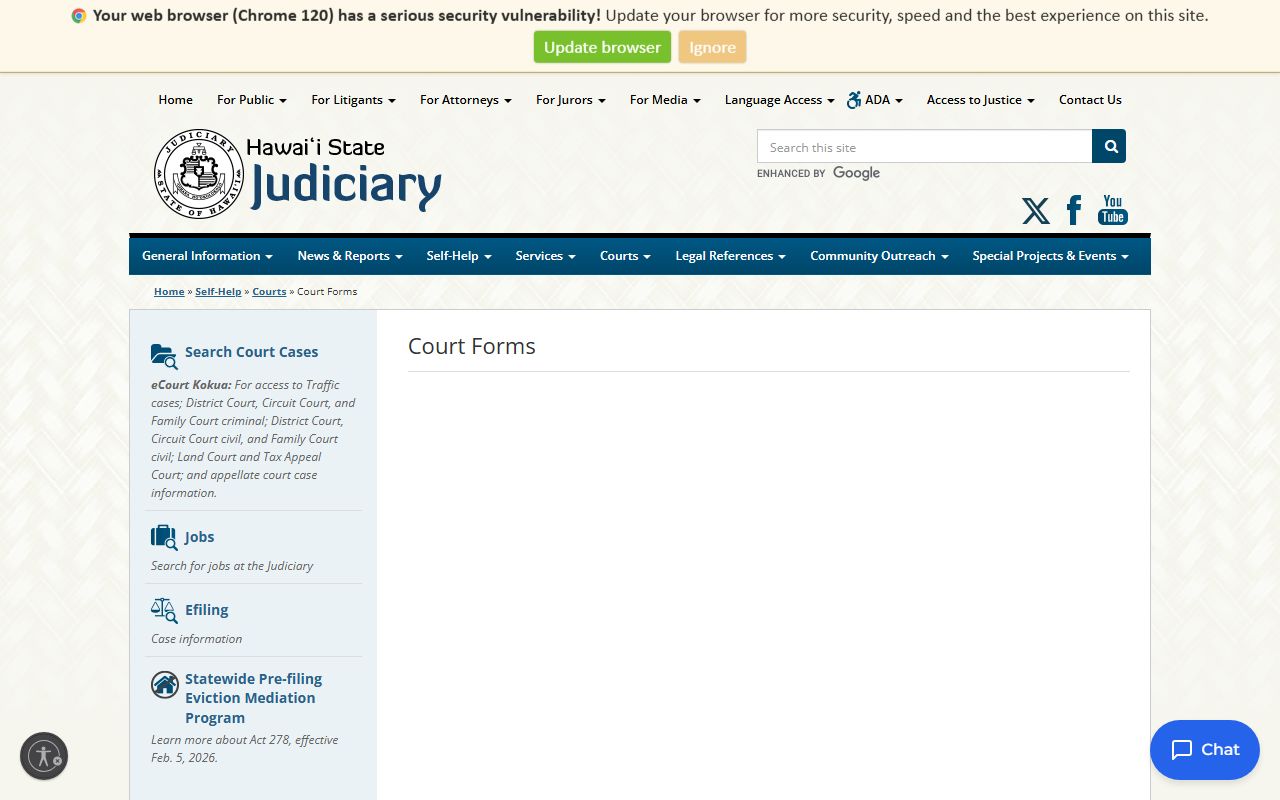 Schofield Barracks Wahiawa District Court forms traffic ticket records