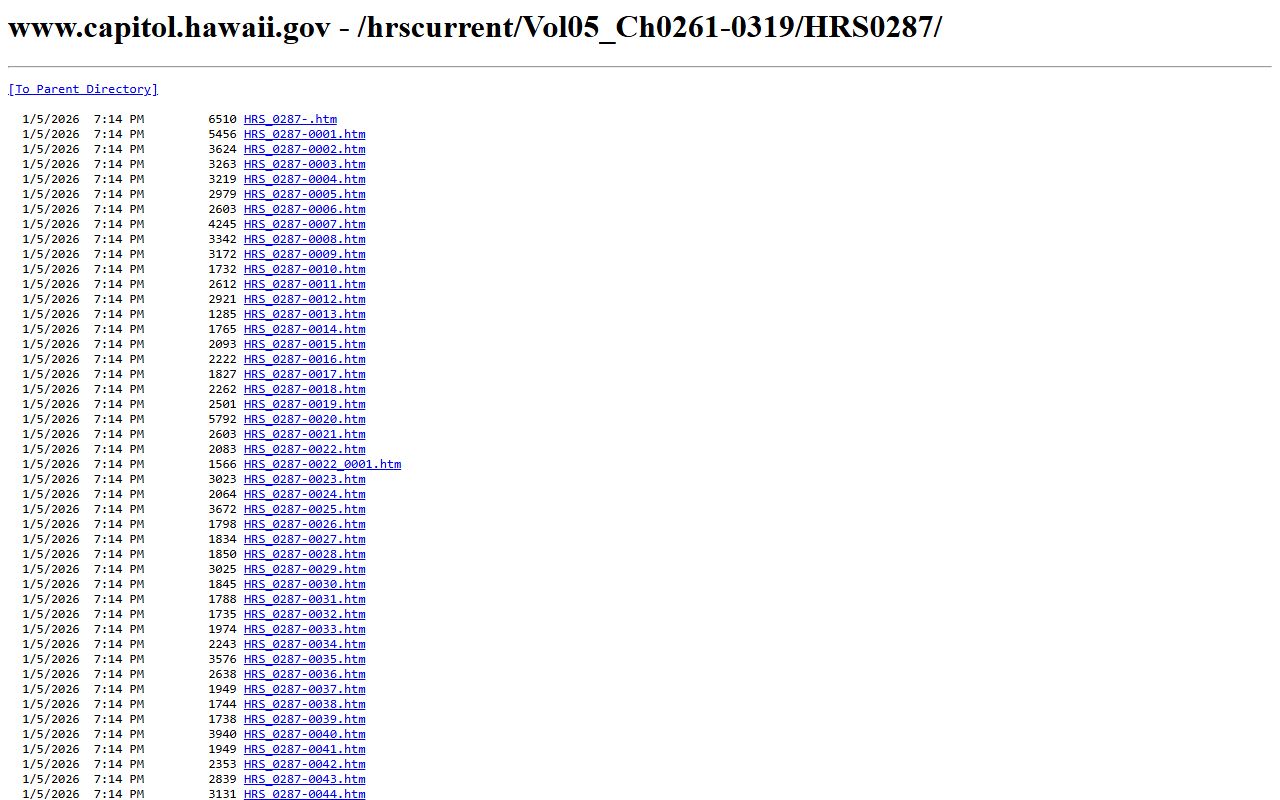 HRS Chapter 287 Motor Vehicle Safety Responsibility traffic ticket records