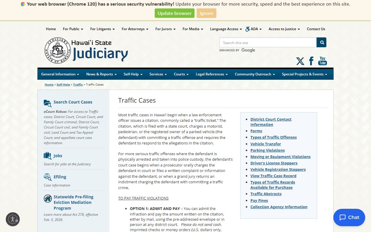 Hawaii Traffic Cases Information and Payment Options traffic ticket records