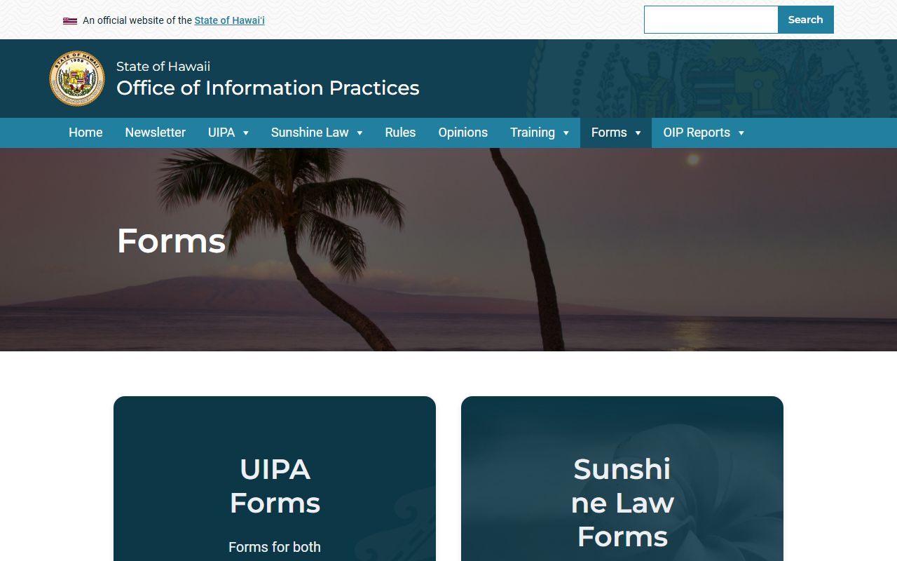 UIPA Request Forms Hawaii traffic ticket records